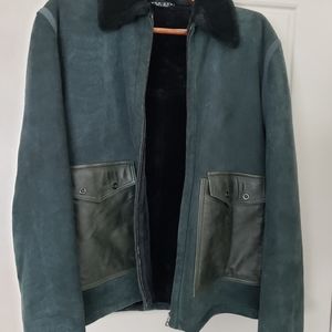 Hugo Boss suede leather with black leather pockets